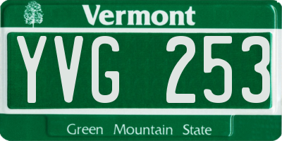 VT license plate YVG253