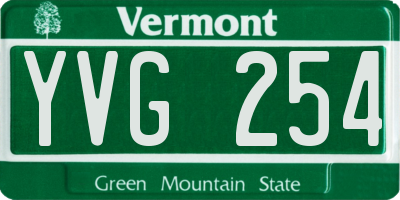 VT license plate YVG254