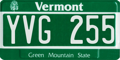 VT license plate YVG255