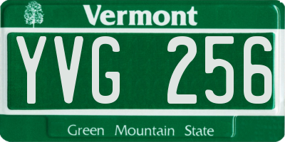 VT license plate YVG256