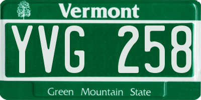 VT license plate YVG258