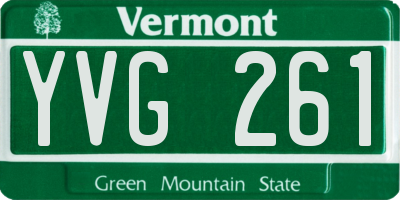 VT license plate YVG261