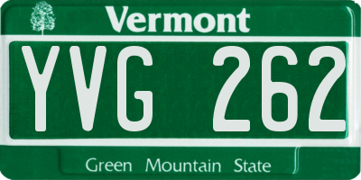 VT license plate YVG262