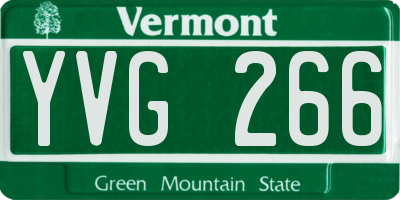VT license plate YVG266