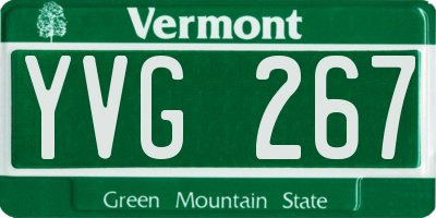 VT license plate YVG267