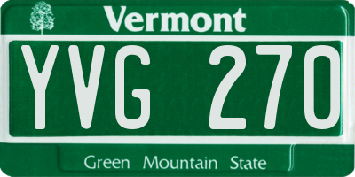 VT license plate YVG270