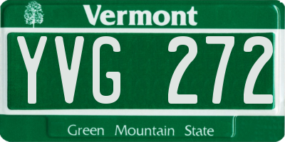 VT license plate YVG272