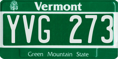 VT license plate YVG273