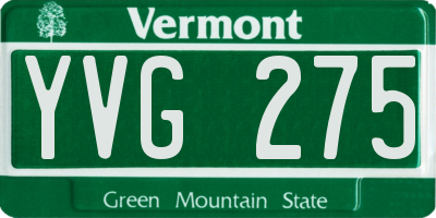 VT license plate YVG275