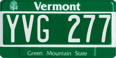 VT license plate YVG277