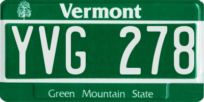 VT license plate YVG278