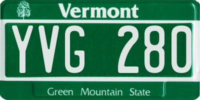 VT license plate YVG280
