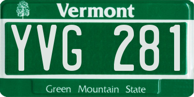 VT license plate YVG281