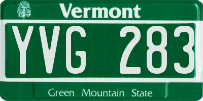 VT license plate YVG283