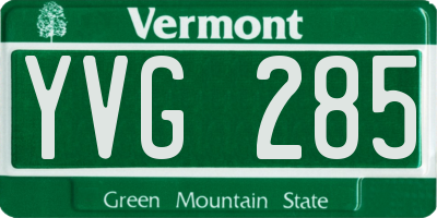 VT license plate YVG285