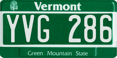 VT license plate YVG286