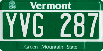 VT license plate YVG287