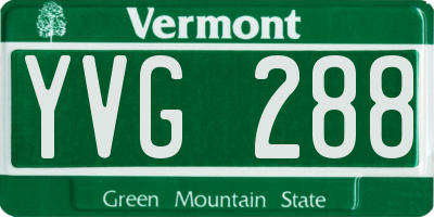 VT license plate YVG288