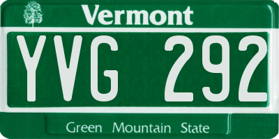 VT license plate YVG292