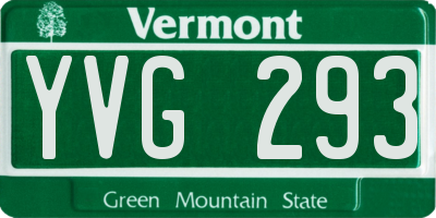 VT license plate YVG293