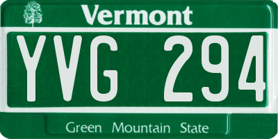 VT license plate YVG294