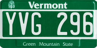 VT license plate YVG296
