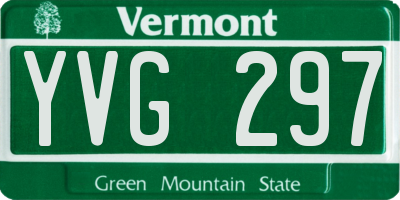 VT license plate YVG297