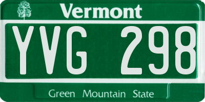 VT license plate YVG298