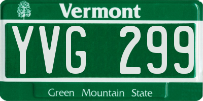 VT license plate YVG299