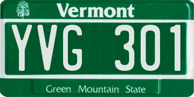 VT license plate YVG301