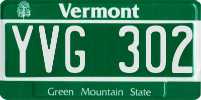 VT license plate YVG302
