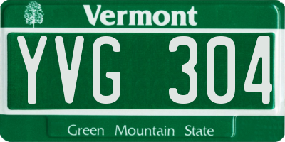 VT license plate YVG304