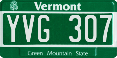 VT license plate YVG307