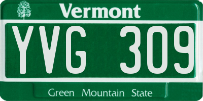 VT license plate YVG309