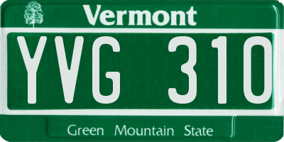 VT license plate YVG310