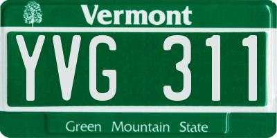 VT license plate YVG311