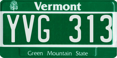 VT license plate YVG313