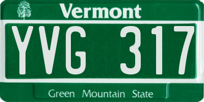 VT license plate YVG317