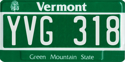 VT license plate YVG318