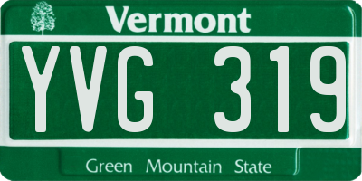 VT license plate YVG319