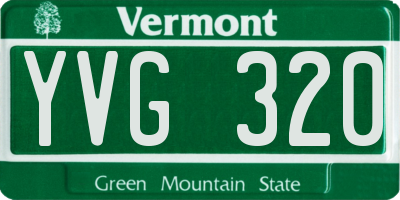 VT license plate YVG320