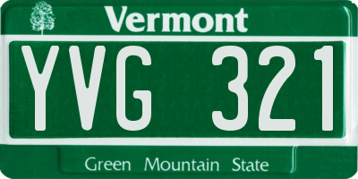 VT license plate YVG321