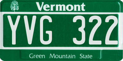 VT license plate YVG322