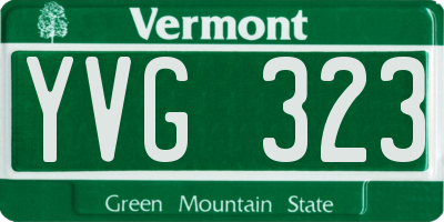 VT license plate YVG323