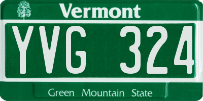 VT license plate YVG324