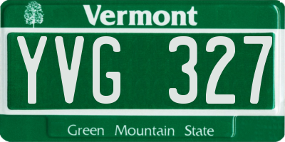 VT license plate YVG327