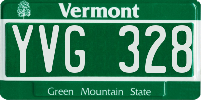 VT license plate YVG328