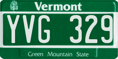 VT license plate YVG329