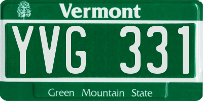 VT license plate YVG331