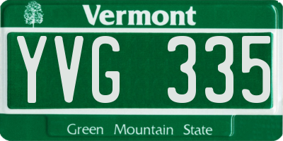 VT license plate YVG335